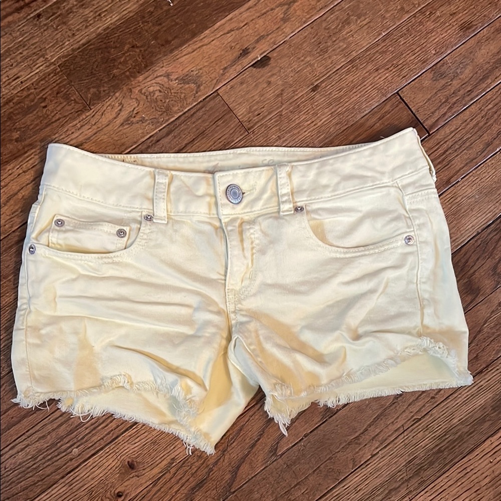 American Eagle Women's Yellow Denim Shorts
